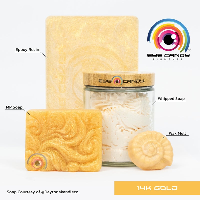 Eye Candy Pigments Premium Gold Mica Powder - 14k Nugget Gold (50gr) - for Epoxy, Resin, Soap, Paint, Woodworking, Acrylic Pouring, Bath Bombs, Fishing Lures - DIY Arts and Crafts Additive - Image 2